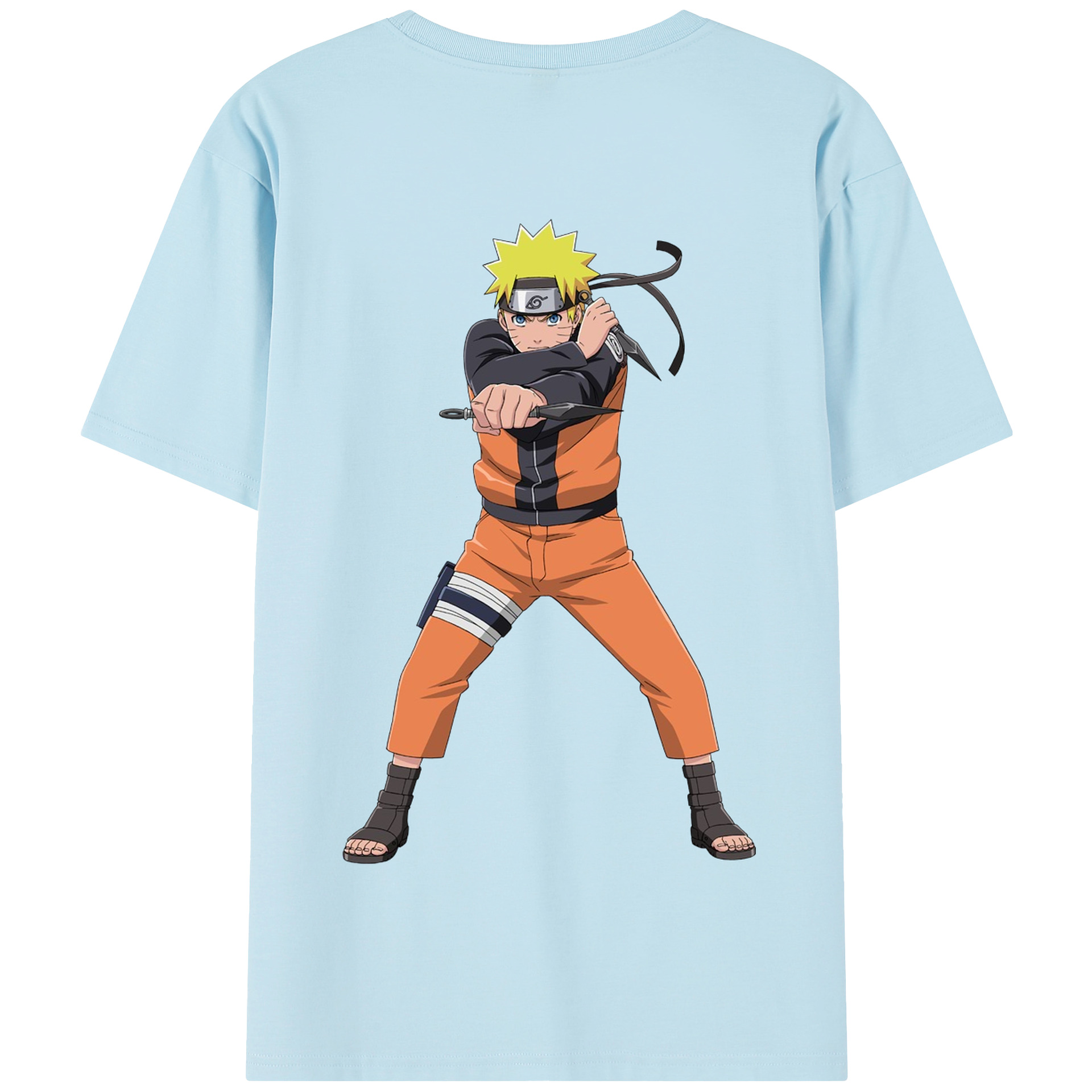 （画像用） NARUTO -ナルト- うずまき ナルト Uzumaki Naruto 綿100％半袖Tシャツ（背面プリント）